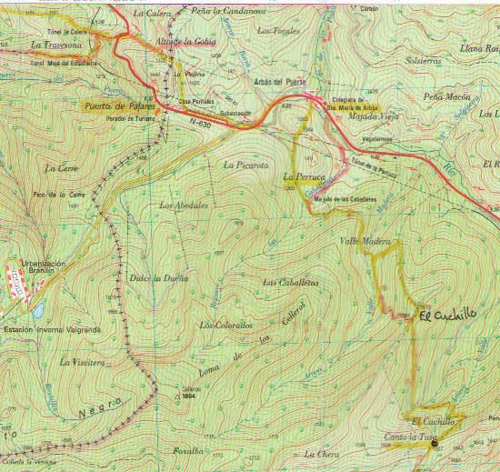 Plano 2. Poladura-Arbás-Pajares. Camino del Salvador etapa3
