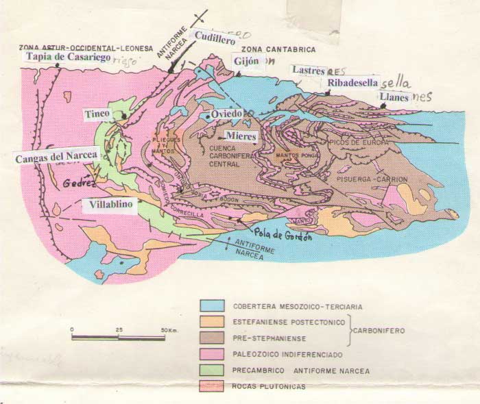 Síntesis Geológica de Asturias y Cordillera Cantábrica